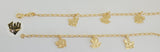(1-0999) Gold Laminate-2mm Paper Clip Link Kids Bracelet w/ Charms- 6" - BGO - Fantasy World Jewelry
