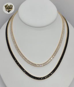(1-6198) Gold Laminate - 5mm Eternity Zircon Necklace - BGF - Fantasy World Jewelry