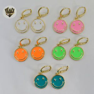 (1-1194-A) Gold Laminate - Happy Face Earrings - BGO - Fantasy World Jewelry