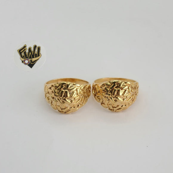 (1-3152-3) Gold Laminate -Dome Men Ring - BGO - Fantasy World Jewelry