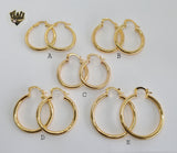 (1-2841) Gold Laminate - Plain Hoops - BGO - Fantasy World Jewelry