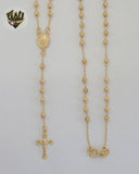 (1-3307) Laminado de oro - Collar del Rosario de la Virgen Milagrosa de 3 mm - 18" - BGF.
