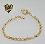 (1-0436) Gold Laminate Bracelet - 4.5mm Rolo Link Chain - Fantasy World Jewelry