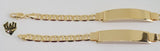 (1-60072) Gold Laminate - 7mm Marine Link Men Bracelet w/Plate - 8.5" - BGF - Fantasy World Jewelry
