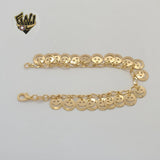 (1-0501-1) Gold Laminate - 3mm Figaro Link Happy Face Bracelet - BGF