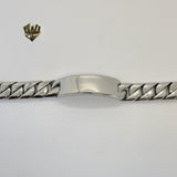 (4-4121) Stainless Steel - 17mm Plate Link Bracelet - 8.5" - Fantasy World Jewelry