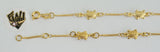 (1-0938) Gold Laminate - 1.5mm Curb Link W/ Turtles Bracelet - 7" - BGO - Fantasy World Jewelry