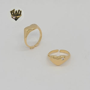 (1-3122) Gold Laminate - Zircon Heart Toe/Child Ring - BGF - Fantasy World Jewelry