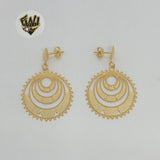 (1-1220) Gold Laminate - Long Carved Earrings - BGF - Fantasy World Jewelry