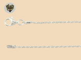 (2-0151) 925 Sterling Silver - 1.5mm Rope Link Anklet - 10" - Fantasy World Jewelry