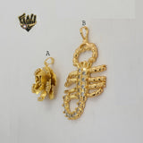 (1-2443) Gold Laminate - Big Pendants - BGO