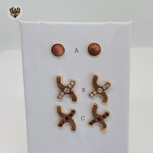 (1-1104) Gold Laminate Earrings - BGO - Fantasy World Jewelry