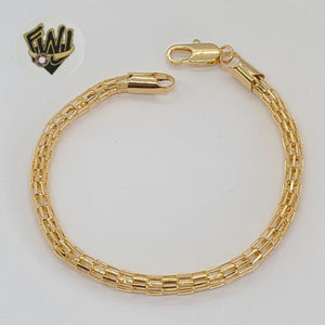 (1-0440) Gold Laminate - 4mm Alternative Link Bracelet- BGF - Fantasy World Jewelry