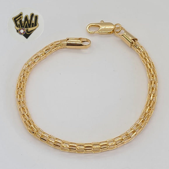 (1-0440) Gold Laminate - 4mm Alternative Link Bracelet- BGF - Fantasy World Jewelry