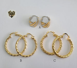(1-2726) Gold Laminate Hoops - BGO - Fantasy World Jewelry
