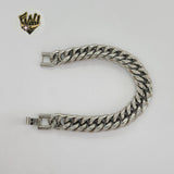 (4-4079) Stainless Steel - 13.5mm Double Curb Link Men Bracelet.