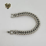 (4-4079) Acero inoxidable: pulsera para hombre con eslabones dobles de 13,5 mm.