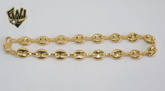 1-0050 Gold Laminate - 8mm Puff Marine Anklet - 10