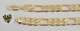 (1-60024) Gold Laminate - 10mm Figaro Link Men Bracelet- 8.5" - BGF - Fantasy World Jewelry