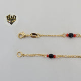 (1-0694) Gold Laminate Bracelet - 2mm Link Azabache Bracelet - 7" & 7.5" - BGF - Fantasy World Jewelry