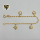 (1-0924) Gold Laminate - 2mm Charms Bracelet - 6" - BGF - Fantasy World Jewelry