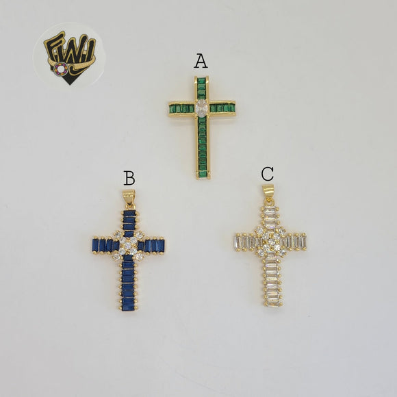 (1-2361-1) Gold Laminate - Cross Pendants - BGO