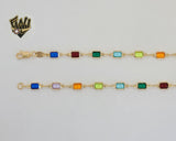 (1-1607) Laminado de oro - Cadena de eslabones rectangulares multicolores de 5 mm - BGF
