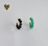 (1-2642 A-E) Gold Laminate - Stone Cuff Earrings - BGF - Fantasy World Jewelry