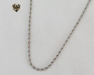 (4-3118) Stainless Steel - 2mm Rope Link Chain. - Fantasy World Jewelry