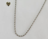 (4-3118) Stainless Steel - 2mm Rope Link Chain. - Fantasy World Jewelry