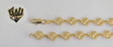 (1-0507) Gold Laminate Bracelet -8.5mm Clover Bracelet- 7.5''-BGF - Fantasy World Jewelry