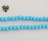 (MBEAD-61) 8mm Blue Beads - Round - Fantasy World Jewelry