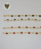 (1-3902-L) Gold Laminate - 8mm Eyes Necklace - BGO
