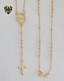 (1-3321-1) Gold Laminate - 2.5mm Guadalupe Virgin Rosary Necklace - 18" - BGF