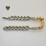 (4-4221) Stainless Steel - 11.5mm Alternative Curb Link Bracelet - 8" - Fantasy World Jewelry