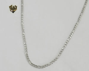 (4-3122) Stainless Steel - 3mm Figaro Link Chain. - Fantasy World Jewelry
