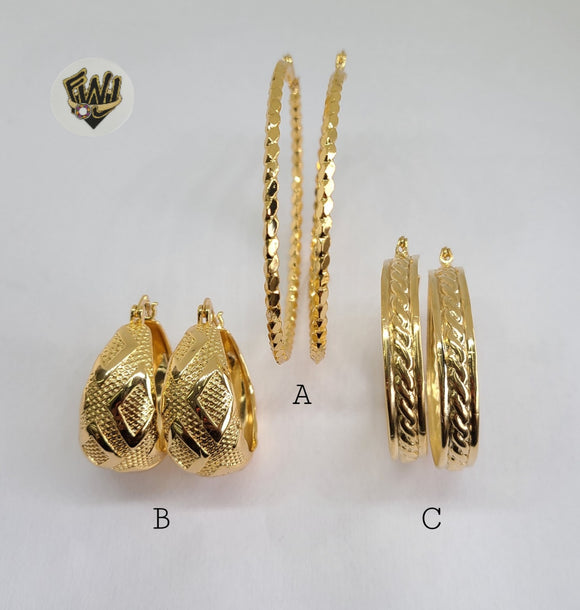 (1-2741) Gold Laminate Hoops - BGO - Fantasy World Jewelry