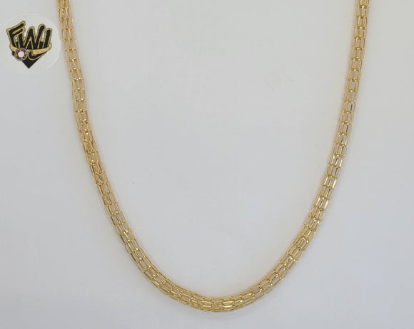 (1-1750) Laminado de oro - Cadena de eslabones de malla redonda de 4 mm - BGF