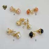 (1-1030) Gold Laminate - Stud Earrings - BGO - Fantasy World Jewelry
