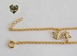 (1-0199) Gold Laminate - 2mm Rolo Anklets w/Charms - 9" - BGO - Fantasy World Jewelry