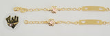 (1-0970) Gold Laminate -3mm Link Bracelet w/ Plate - 7" - BGO - Fantasy World Jewelry