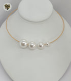 (1-6511) Gold Laminate - Necklace with Pearls - BGO - Fantasy World Jewelry