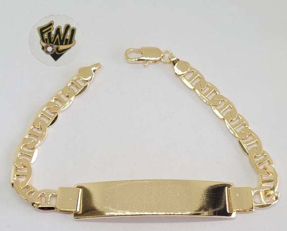 (1-60072) Gold Laminate - 7mm Marine Link Men Bracelet w/Plate - 8.5