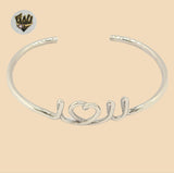 (2-0680) 925 Sterling Silver - 3mm Love You Bangle - 2.1/2" - Fantasy World Jewelry