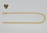 (1-0034) Laminado de oro - Tobillera Mariner Link de 3 mm - 10” - BGF