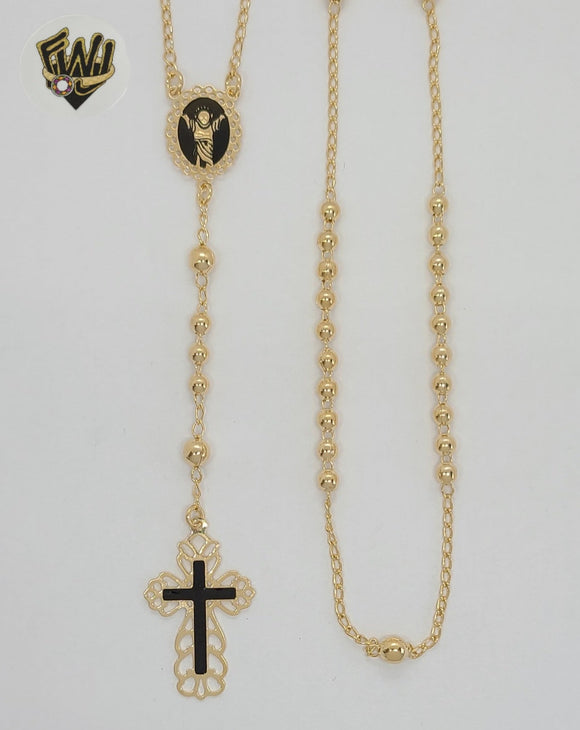 (1-3343) Laminado de oro - Collar del Rosario del Divino Niño de 3,5 mm - 24