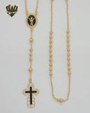 (1-3343) Laminado de oro - Collar del Rosario del Divino Niño de 3,5 mm - 24" - BGO.