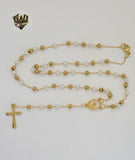 (4-6001) Acero inoxidable - Collar Rosario Virgen María de 4 mm - 20".