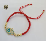 (1-60099) - Gold Plated Red String Bracelet (CZ Stone) - Fantasy World Jewelry