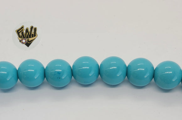 (MBEAD-66) 10mm Blue Turquoise Beads - Round - Fantasy World Jewelry
